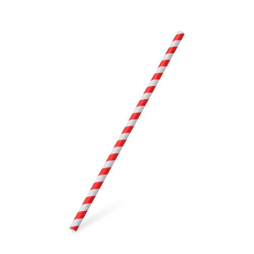Papír szívószál csíkos fehér-piros vagy fehér-kék vagy fehér- zöld színben 250x8mm *40701-40706