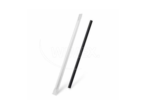 Papír Szívószál Jumbo 250 mm fekete egyesével csomagolt  *40939*