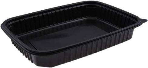 fekete óvál egyrészes elviteles pp doboz 1200 ml 250 x 185 x 40 mm *78212*
