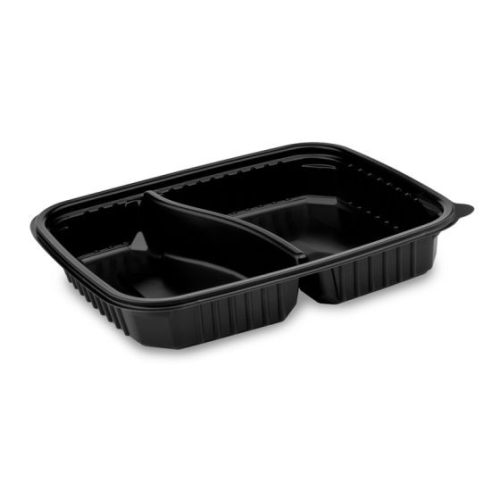 fekete óvál kétrészes elviteles pp doboz 1200 ml 250 x 185 x 40 mm *78222*