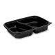 fekete óvál kétrészes elviteles pp doboz 1200 ml 250 x 185 x 40 mm *78222*