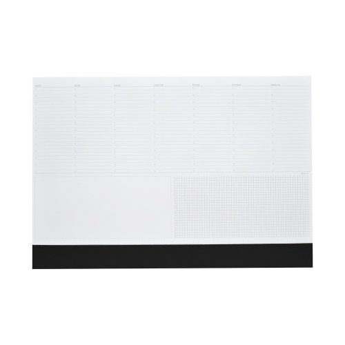 Asztali könyöklő fehér lapokkal fekete műbőrcsíkkal 570 x 390 mm  Realsystem 2026.