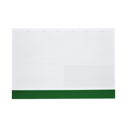 Asztali könyöklő fehér lapokkal zöld műbőrcsíkkal 570 x 390 mm  Realsystem 2026.