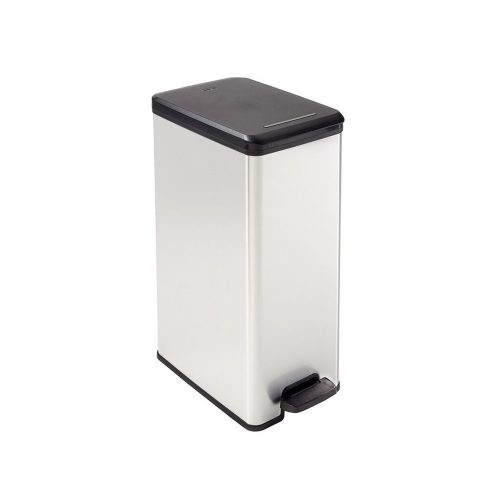 Szemetes kuka pedálos 40 literes "Slim Bin" Curver fekete/ezüst